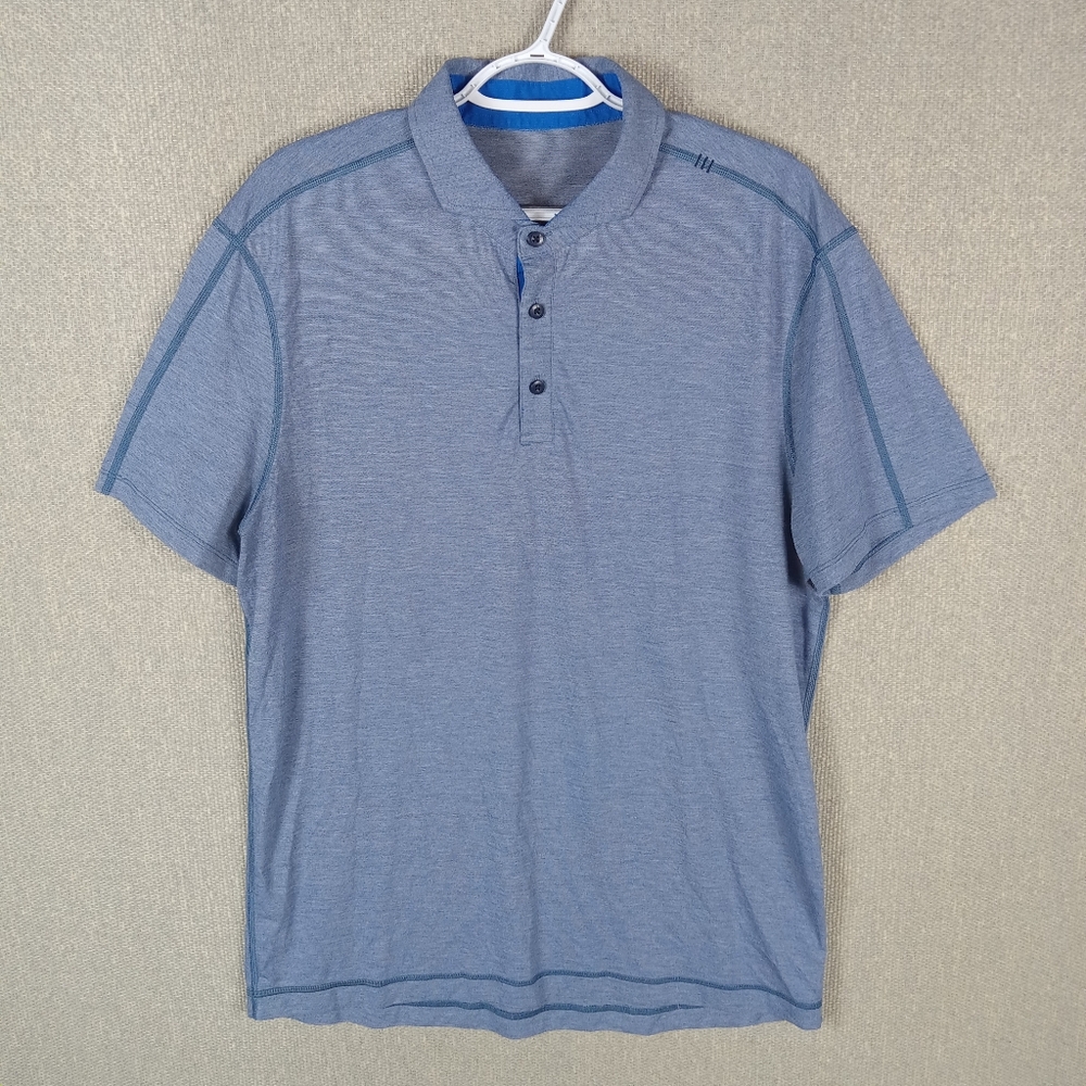 Lululemon Metal Vent Tech Polo Mens XL Blue Training Gym Casual Performance